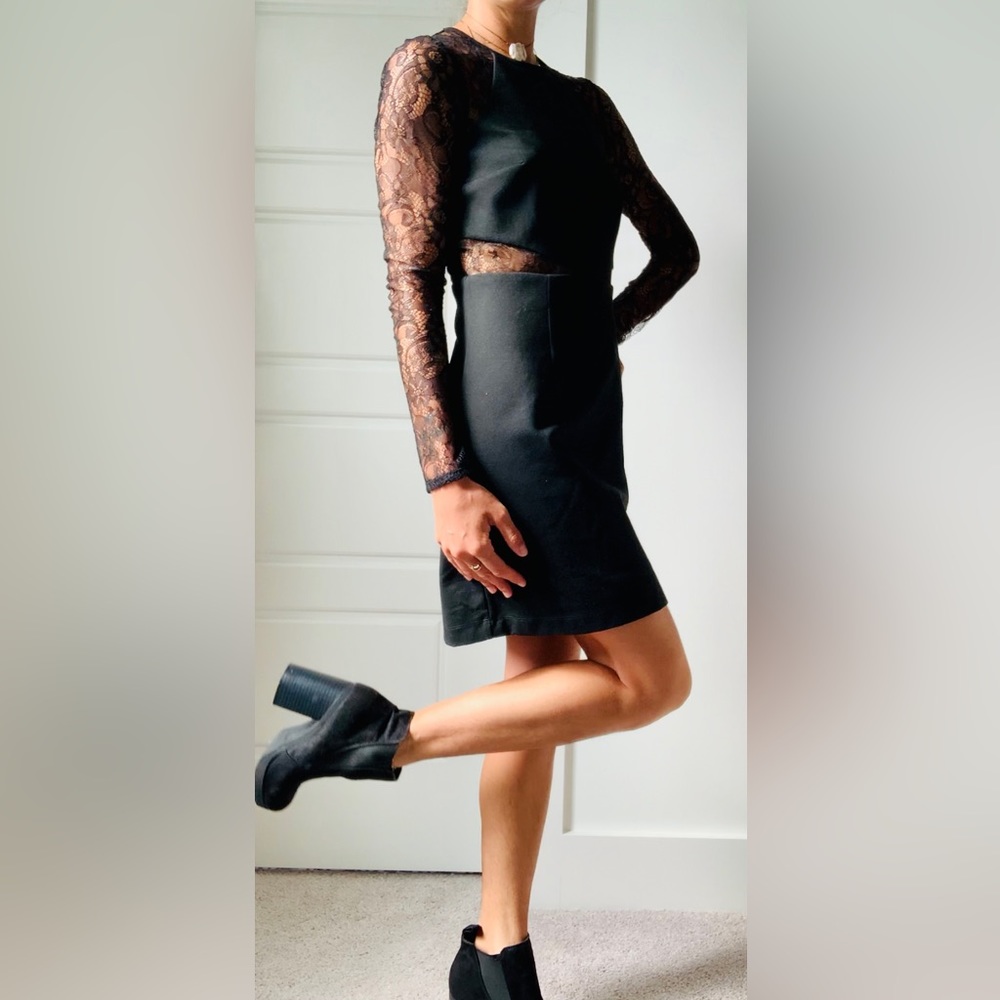 BCBGeneration Black Lace Long Sleeve ~ mini s2